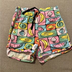Deux par Deux Multicolor Fruit Print Kids Shorts